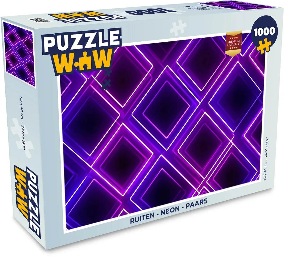 PuzzleWow Neon Ruiten Legpuzzel 1000 Stuks - Paars