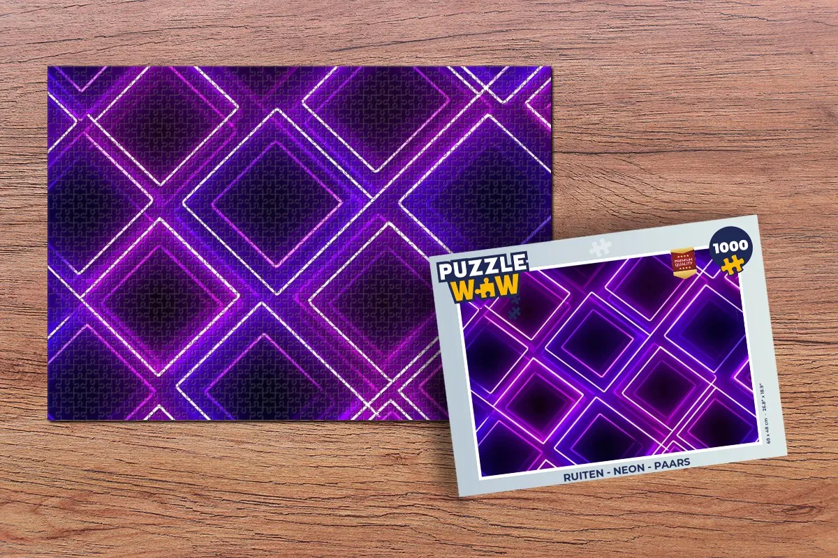 PuzzleWow Neon Ruiten Legpuzzel 1000 Stuks - Paars
