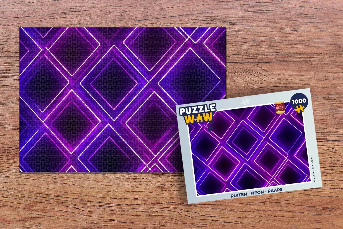 PuzzleWow Neon Ruiten Legpuzzel 1000 Stuks - Paars