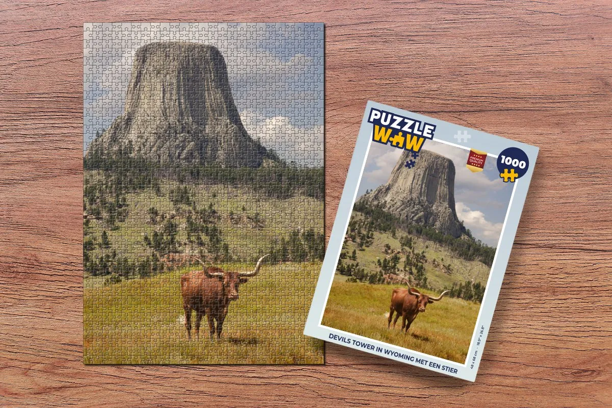 PuzzleWow Devils Tower Wyoming Legpuzzel 1000 Stuks - Multicolor