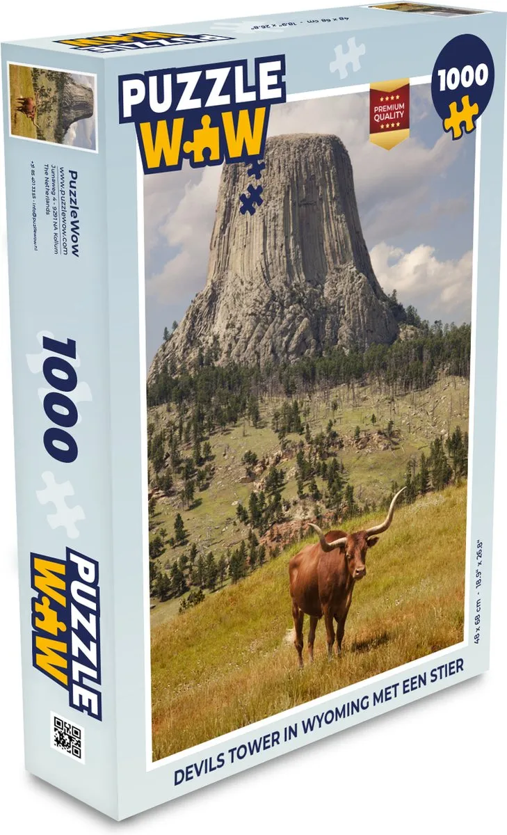 PuzzleWow Devils Tower Wyoming Legpuzzel 1000 Stuks - Multicolor