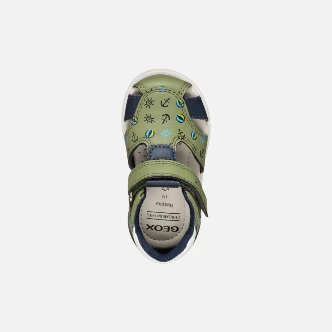 GEOX SANDAL ZAPITO DREUMES Sandalen - PISTACHE/MARINEBLAUW - Maat 19