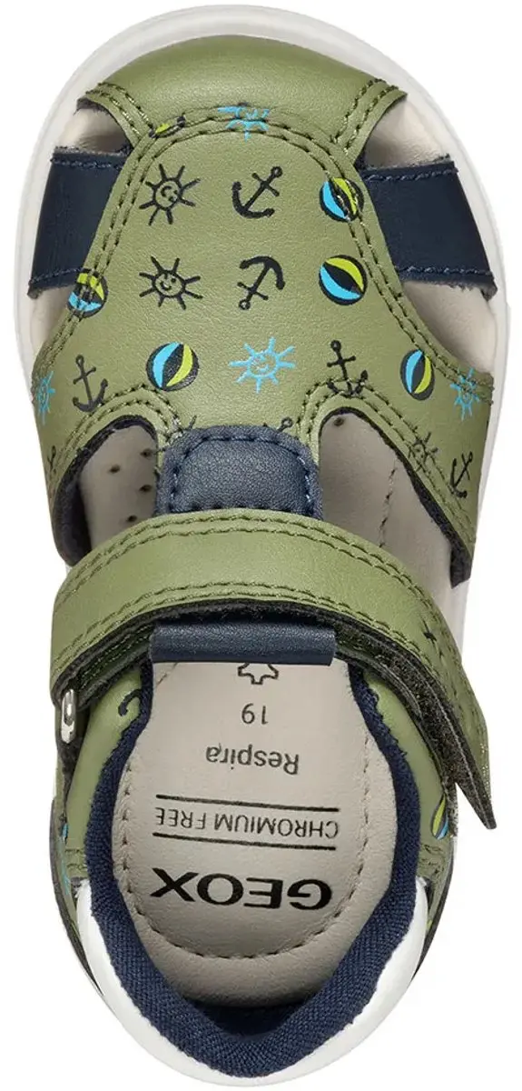 GEOX SANDAL ZAPITO DREUMES Sandalen - PISTACHE/MARINEBLAUW - Maat 19