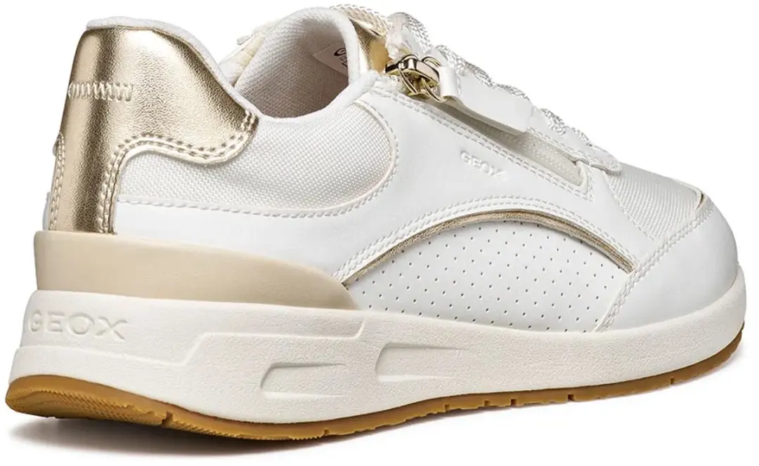 Geox Bulmya Dames Sneakers - Wit/Lichtgoud - Maat 39