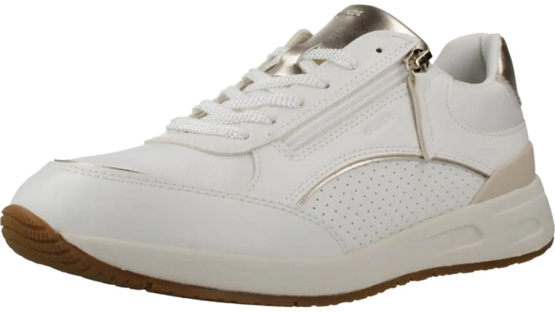 Geox Bulmya Dames Sneakers - Wit/Lichtgoud - Maat 39