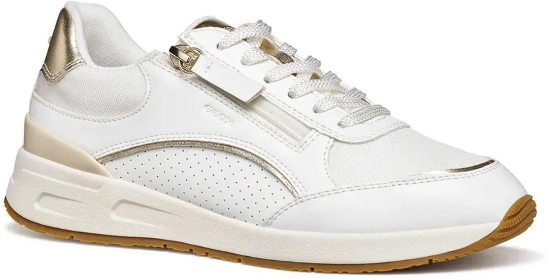 Geox Bulmya Dames Sneakers - Wit/Lichtgoud - Maat 39
