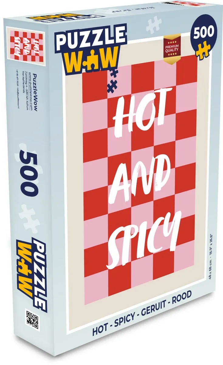 PuzzleWow Hot & Spicy Legpuzzel 500 Stuks - Rood