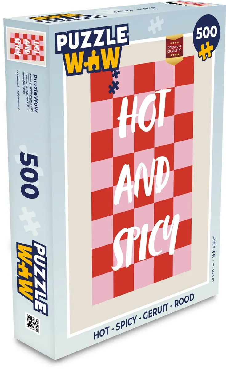 PuzzleWow Hot & Spicy Legpuzzel 500 Stuks - Rood