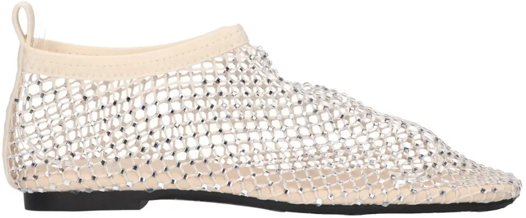 La Strada Flats Met Steentjes Wit Mesh
