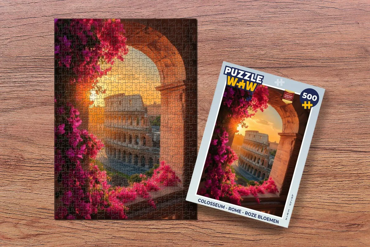 PuzzleWow Colosseum Roze Bloemen Legpuzzel 500 Stuks