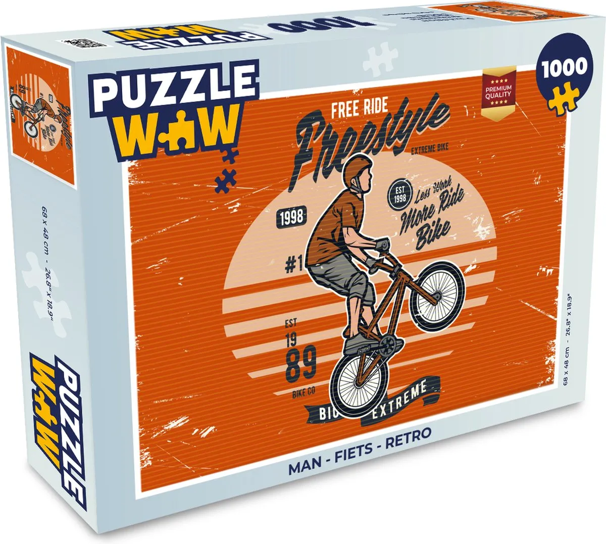 PuzzleWow Retro Fiets Legpuzzel 1000 Stuks - Multicolor