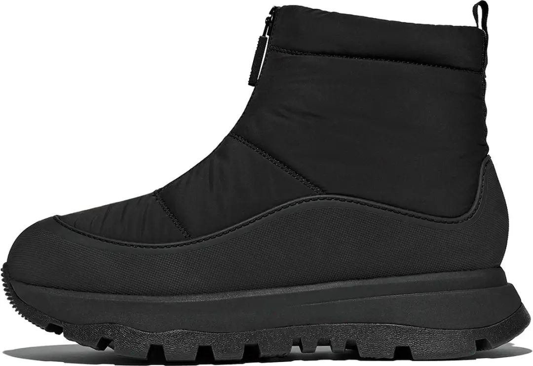 FitFlop FitFlop Neo-D-Hyker Padded/Quilted Boot Short (Zip) ZWART