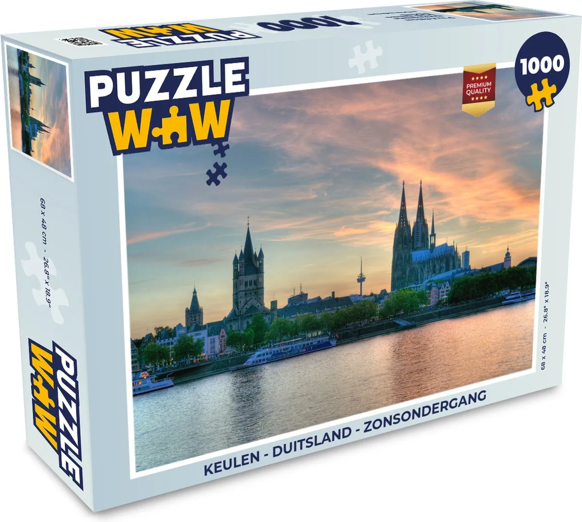 PuzzleWow Legpuzzel Keulen Zonsondergang 1000 Stuks - Multicolor