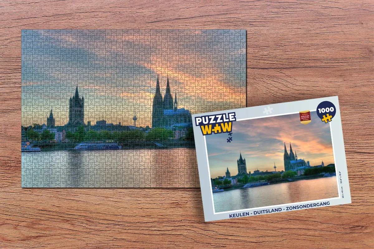 PuzzleWow Legpuzzel Keulen Zonsondergang 1000 Stuks - Multicolor