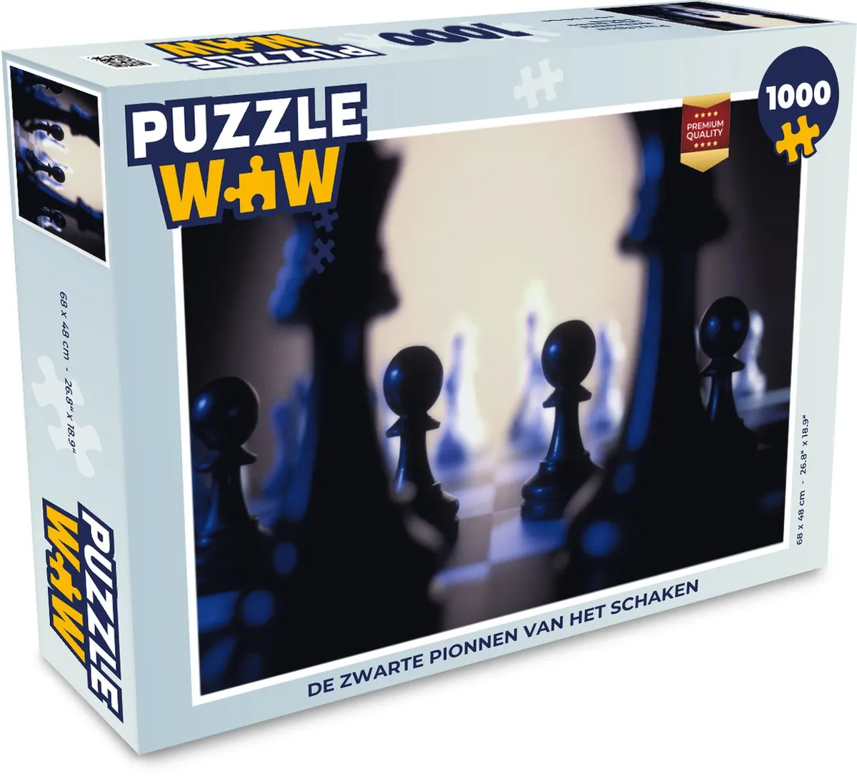 PuzzleWow Legpuzzel De zwarte pionnen van het schaken 1000 Stuks - Multicolor