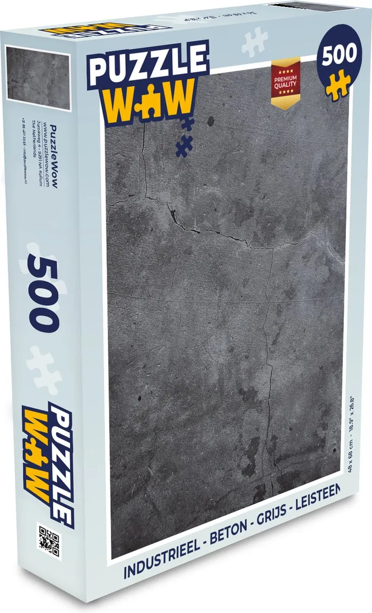 PuzzleWow Industrieel Betonprint Legpuzzel 500 Stuks - Multicolor