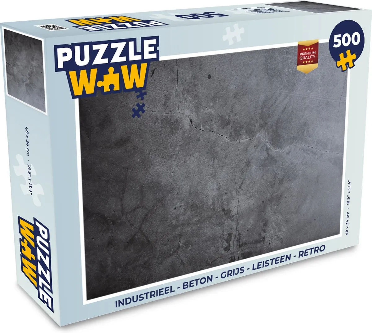 PuzzleWow Industrieel Betonprint Legpuzzel 500 Stuks - Multicolor