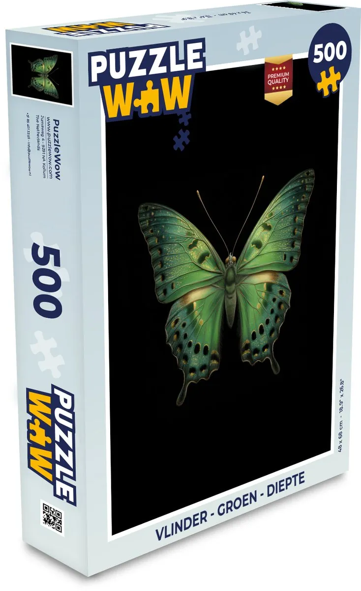 PuzzleWow Vlinder Legpuzzel 500 Stuks - Groen