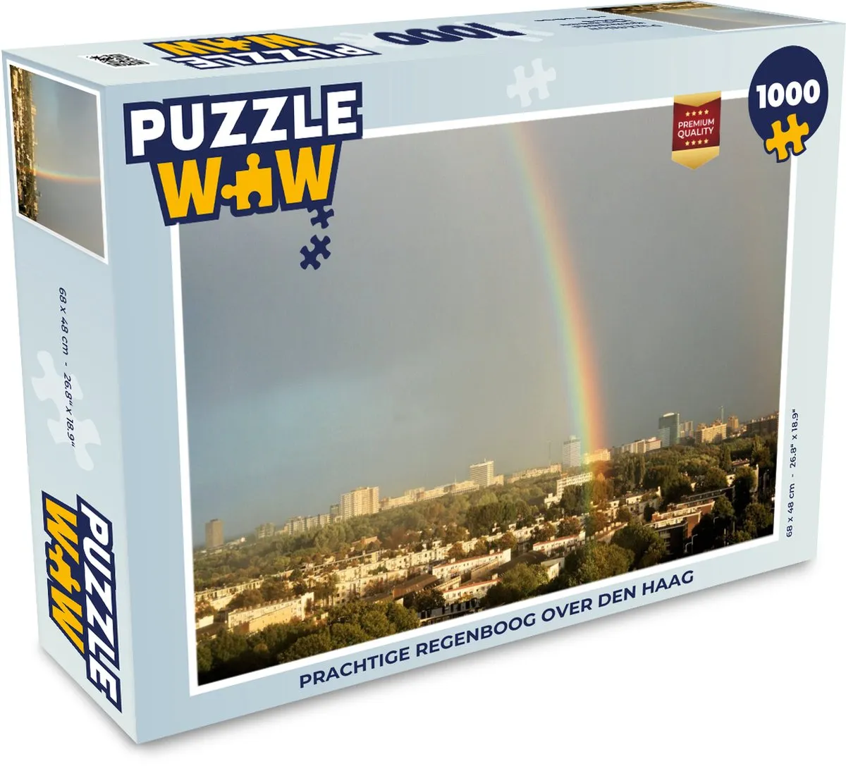 PuzzleWow Den Haag Regenboog Skyline Legpuzzel 1000 Stuks - Multicolor
