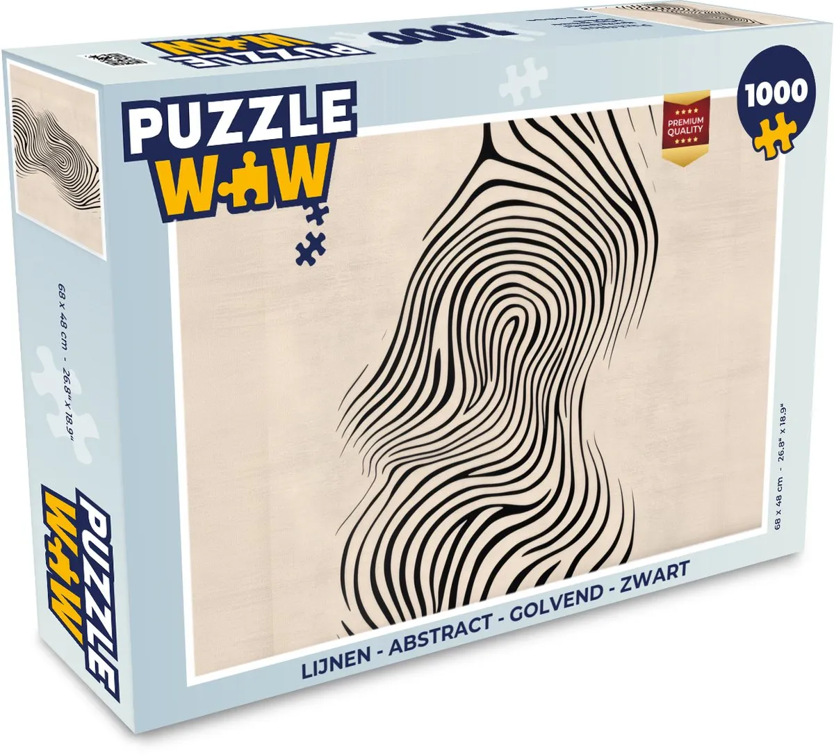 PuzzleWow Abstract Golvend Legpuzzel 1000 Stuks - Zwart