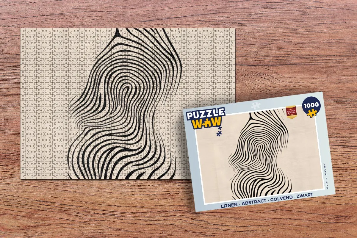 PuzzleWow Abstract Golvend Legpuzzel 1000 Stuks - Zwart