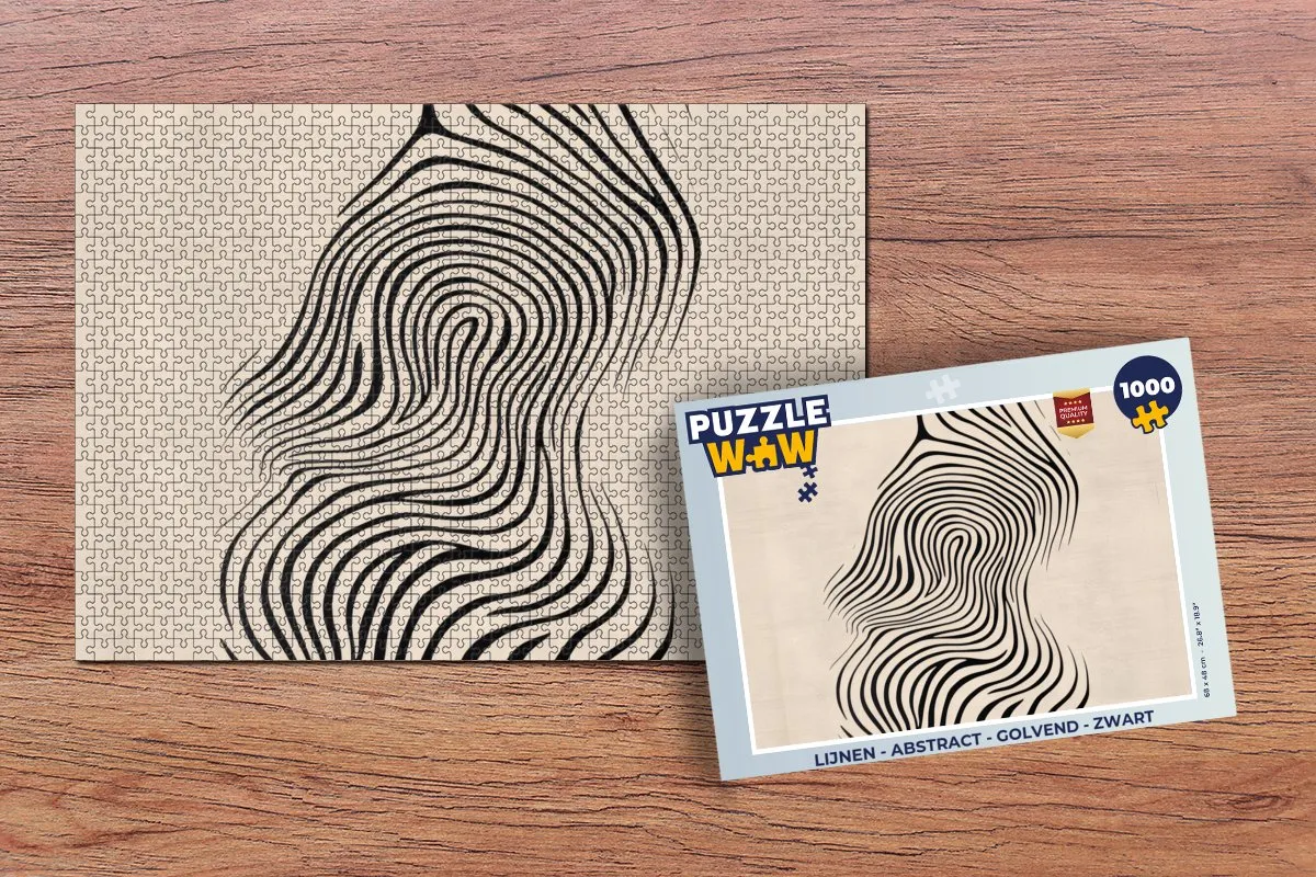 PuzzleWow Abstract Golvend Legpuzzel 1000 Stuks - Zwart