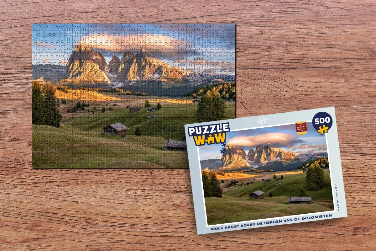PuzzleWow Wolk boven Dolomieten Legpuzzel 500 Stuks - Multicolor
