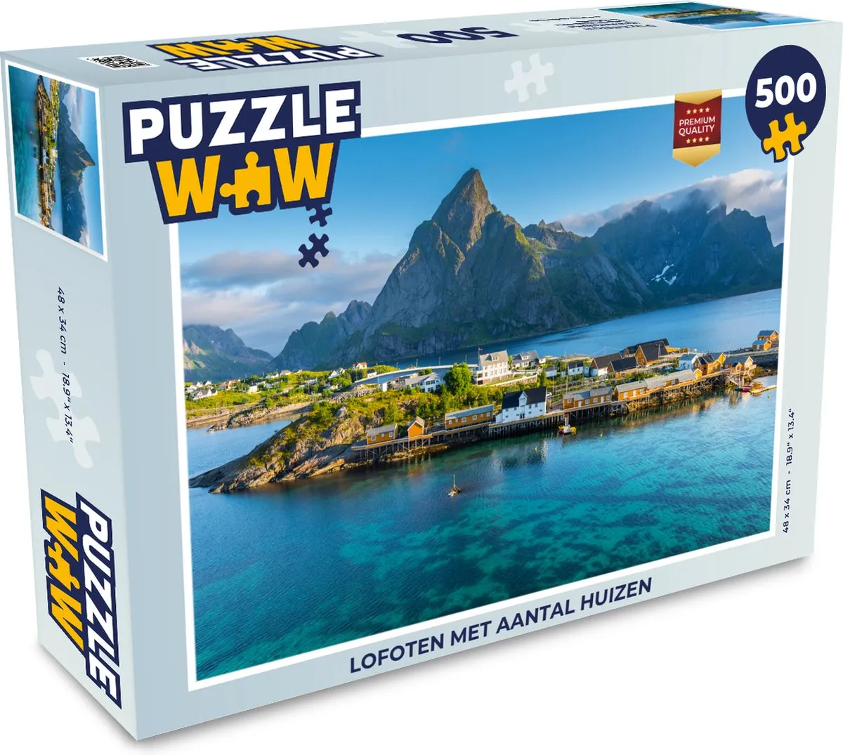 PuzzleWow Lofoten Legpuzzel 500 Stuks - Multicolor