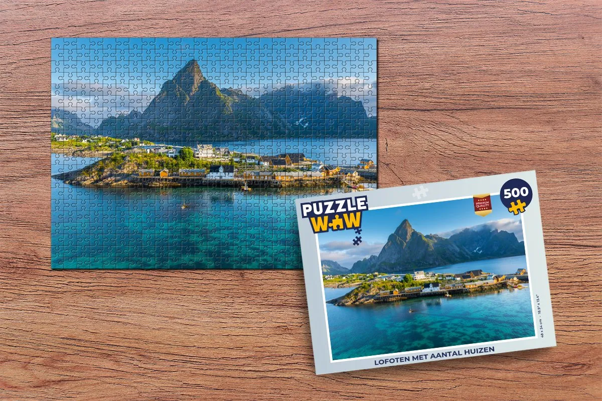 PuzzleWow Lofoten Legpuzzel 500 Stuks - Multicolor
