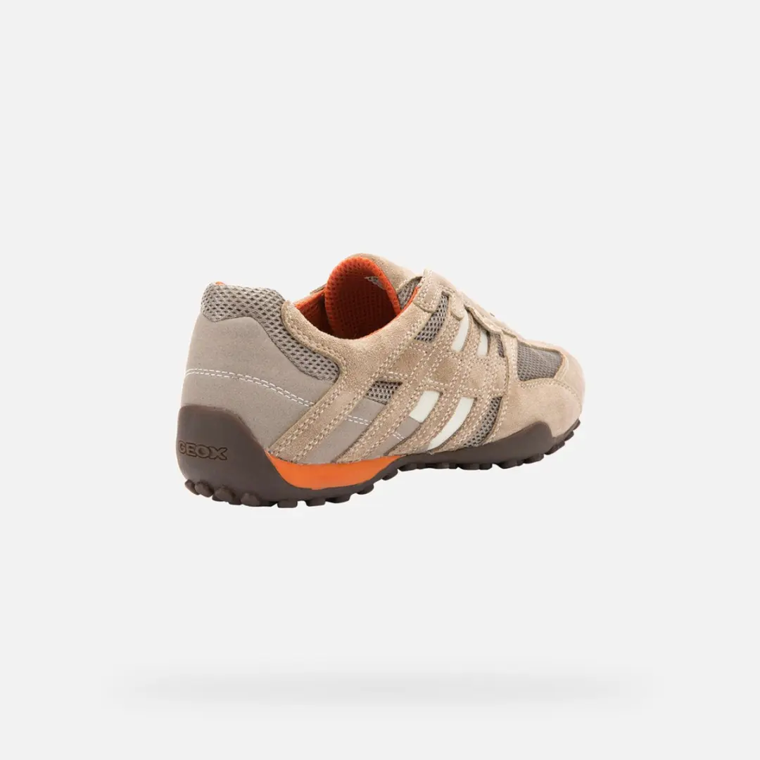 Geox Snake Heren Sneakers 39 - Beige/Donkeroranje