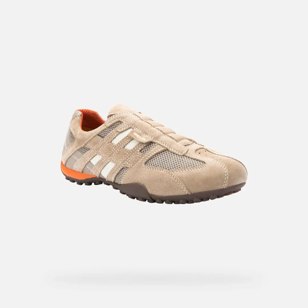 Geox Snake Heren Sneakers 39 - Beige/Donkeroranje