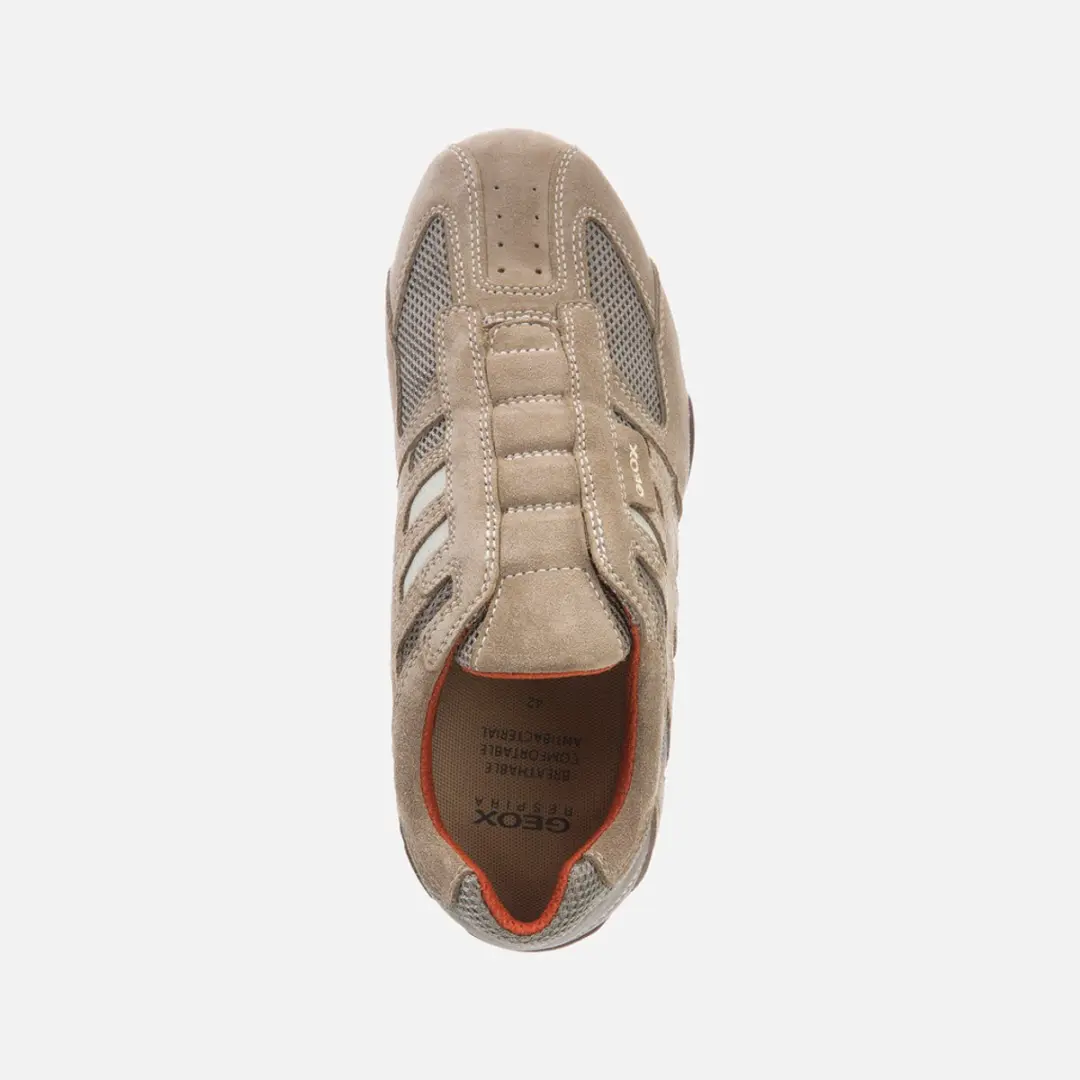 Geox Snake Heren Sneakers 39 - Beige/Donkeroranje