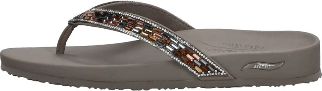 Skechers Arch Fit Meditation -Glam Gal - Dames Slippers - Taupe - afbeelding 3 van 6