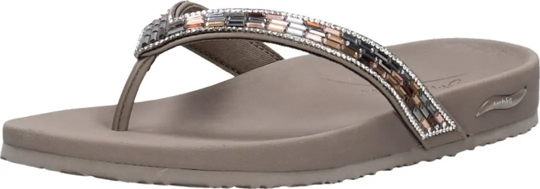 Skechers Arch Fit Meditation -Glam Gal - Dames Slippers - Taupe - afbeelding 4 van 6