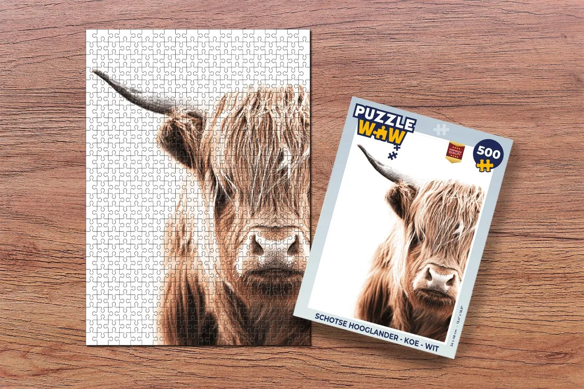 PuzzleWow Schotse Hooglander Legpuzzel 500 Stuks - Multicolor