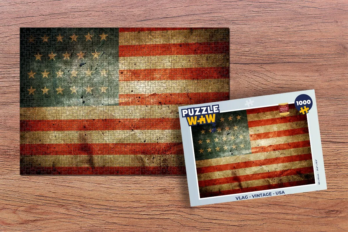 PuzzleWow Vlag USA Legpuzzel 1000 Stuks - Multicolor