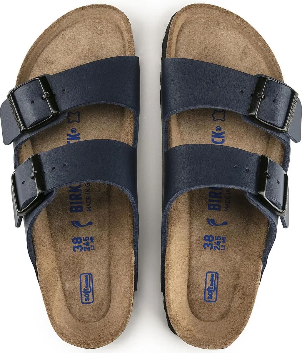 Birkenstock Arizona Slipper Blauw Narrow-fit met zacht voetbed