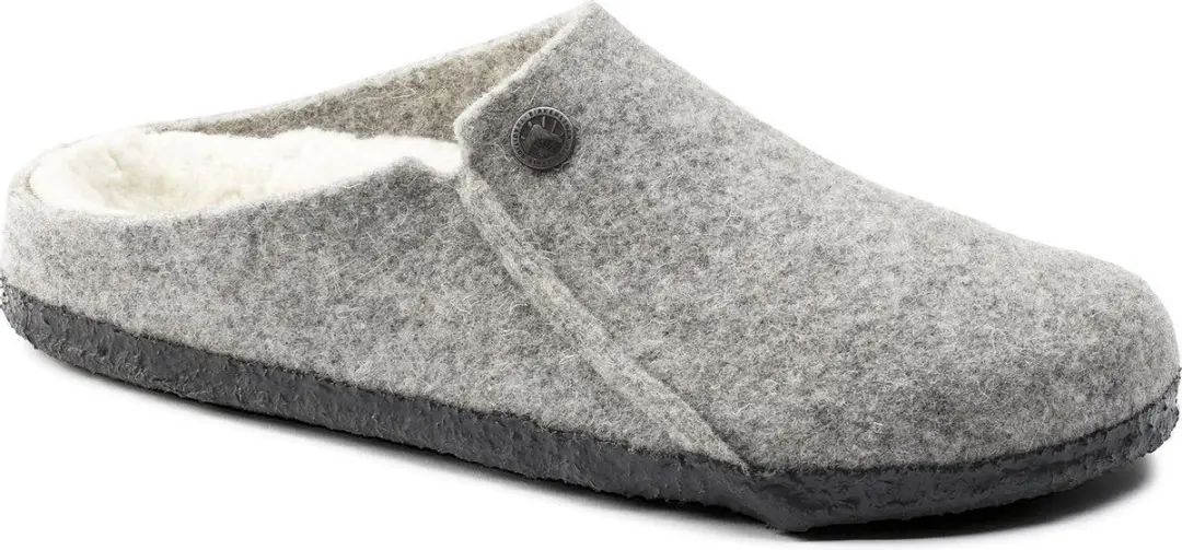Birkenstock Zermatt narrow Filz Shearling Cozy Home Dames Pantoffels - Light Grey - Maat 37