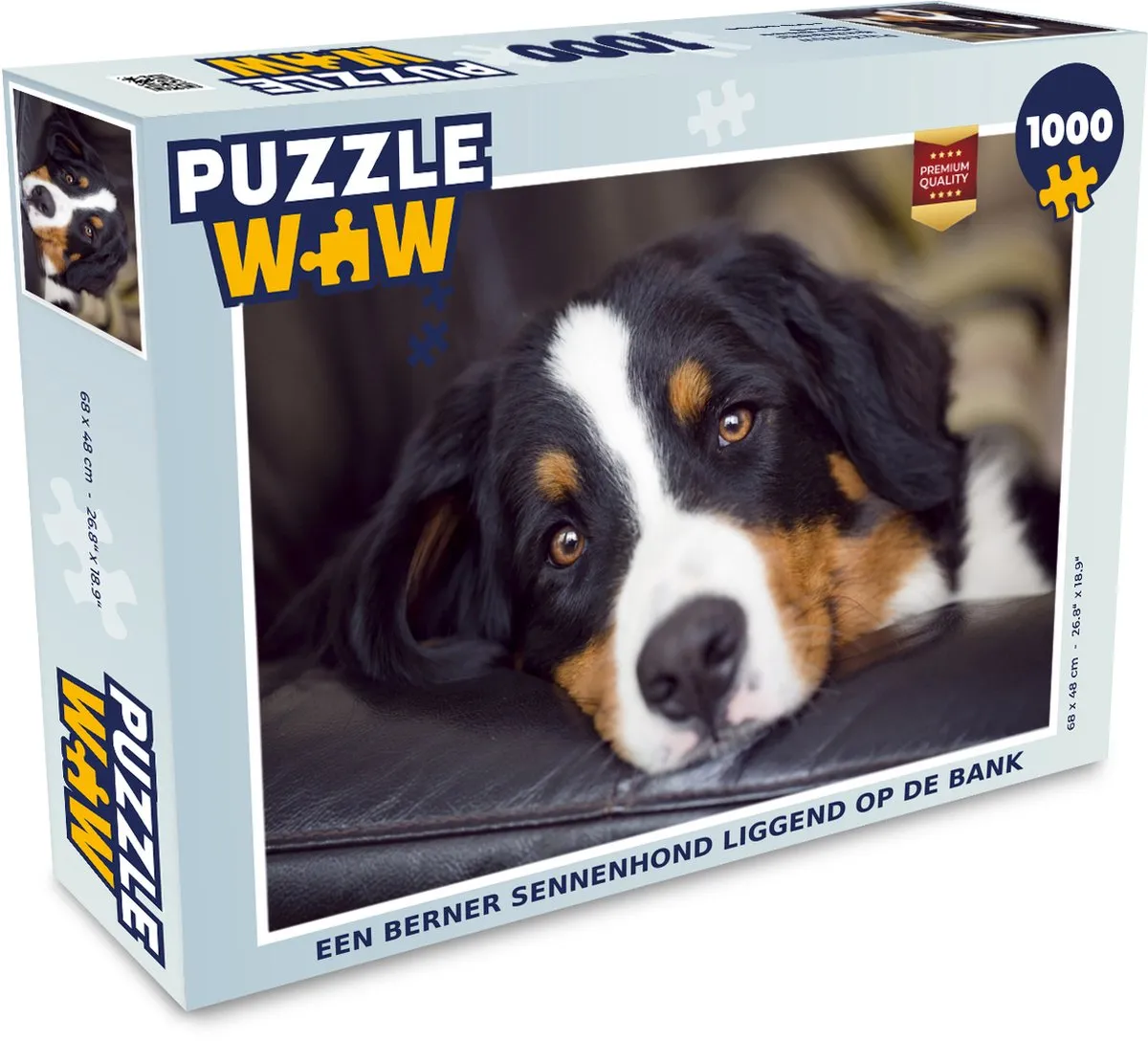 PuzzleWow Berner Sennenhond op de bank Legpuzzel 1000 Stuks - Multicolor