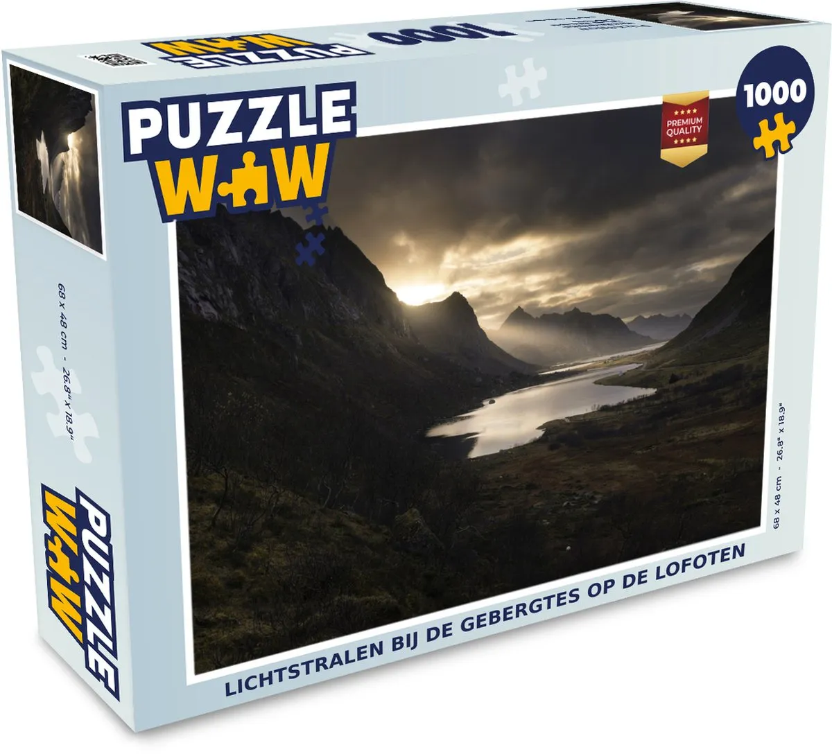 PuzzleWow Legpuzzel Lichtstralen Lofoten 1000 Stuks - Multicolor