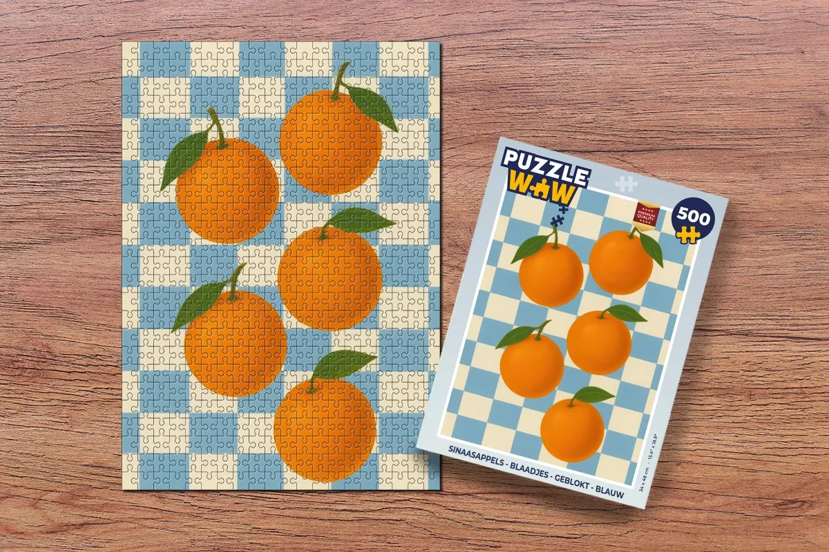 PuzzleWow Sinaasappels Geblokt Legpuzzel 500 Stuks - Blauw