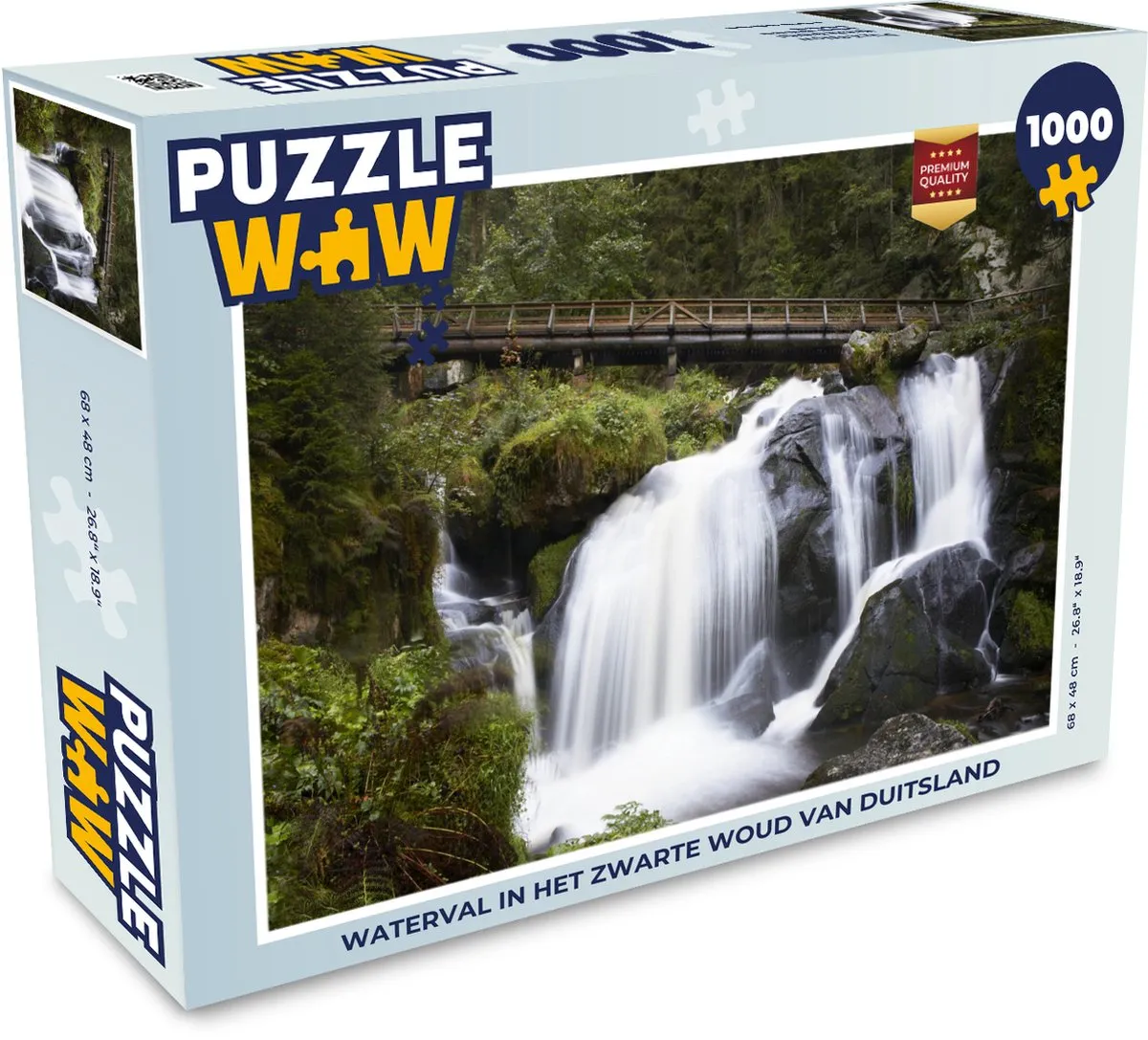 PuzzleWow Waterval in het Zwarte Woud Legpuzzel 1000 Stuks - Multicolor