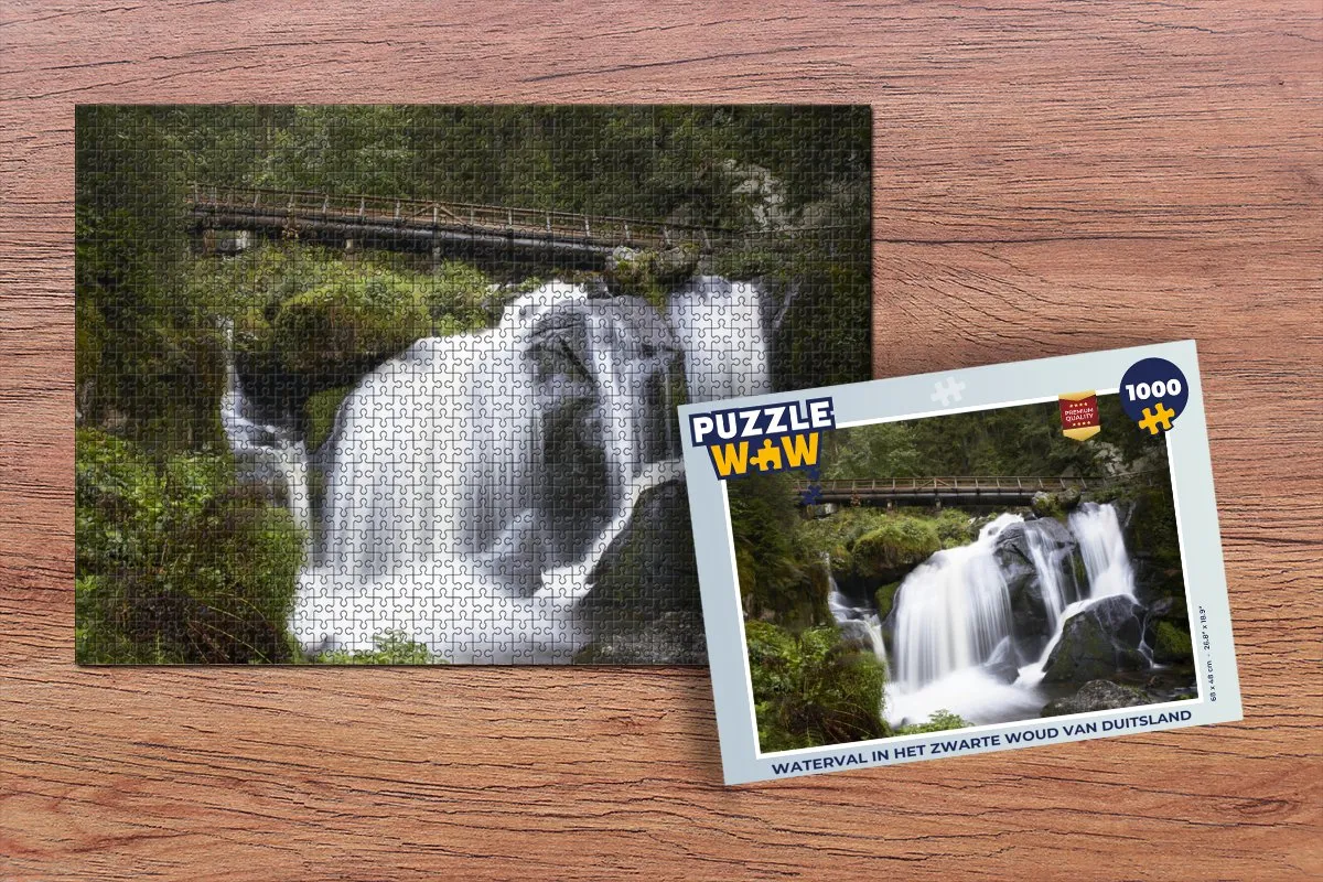 PuzzleWow Waterval in het Zwarte Woud Legpuzzel 1000 Stuks - Multicolor