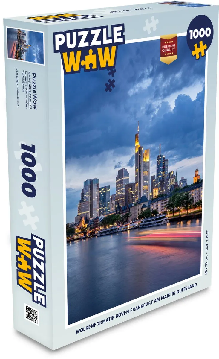 PuzzleWow Wolkenformatie Frankfurt Legpuzzel 1000 Stuks - Multicolor
