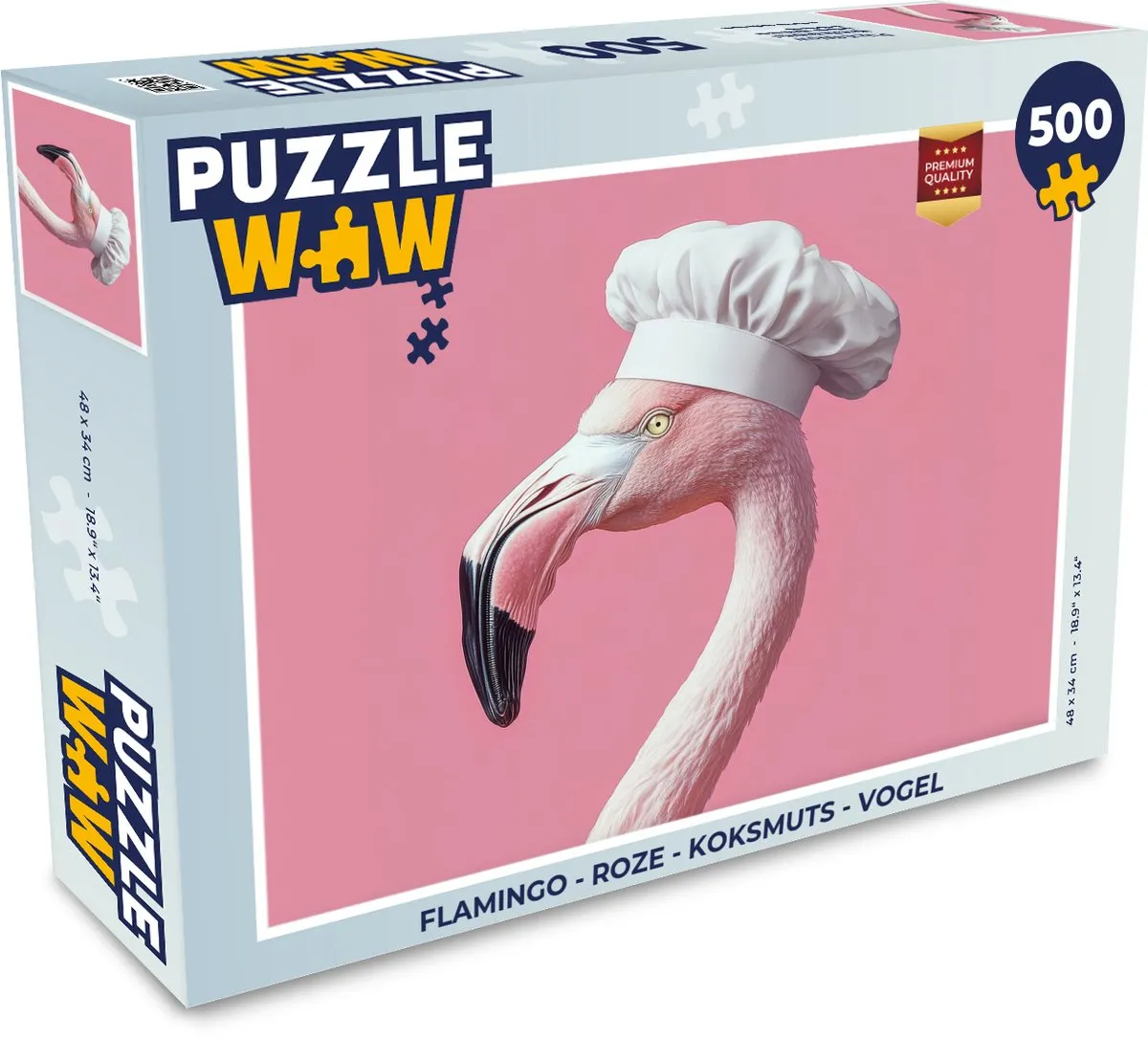 PuzzleWow Flamingo Legpuzzel 500 Stuks - Roze Koksmuts