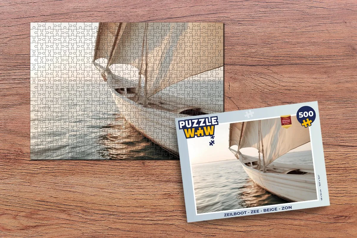 PuzzleWow Zeilboot Legpuzzel 500 Stuks - Beige