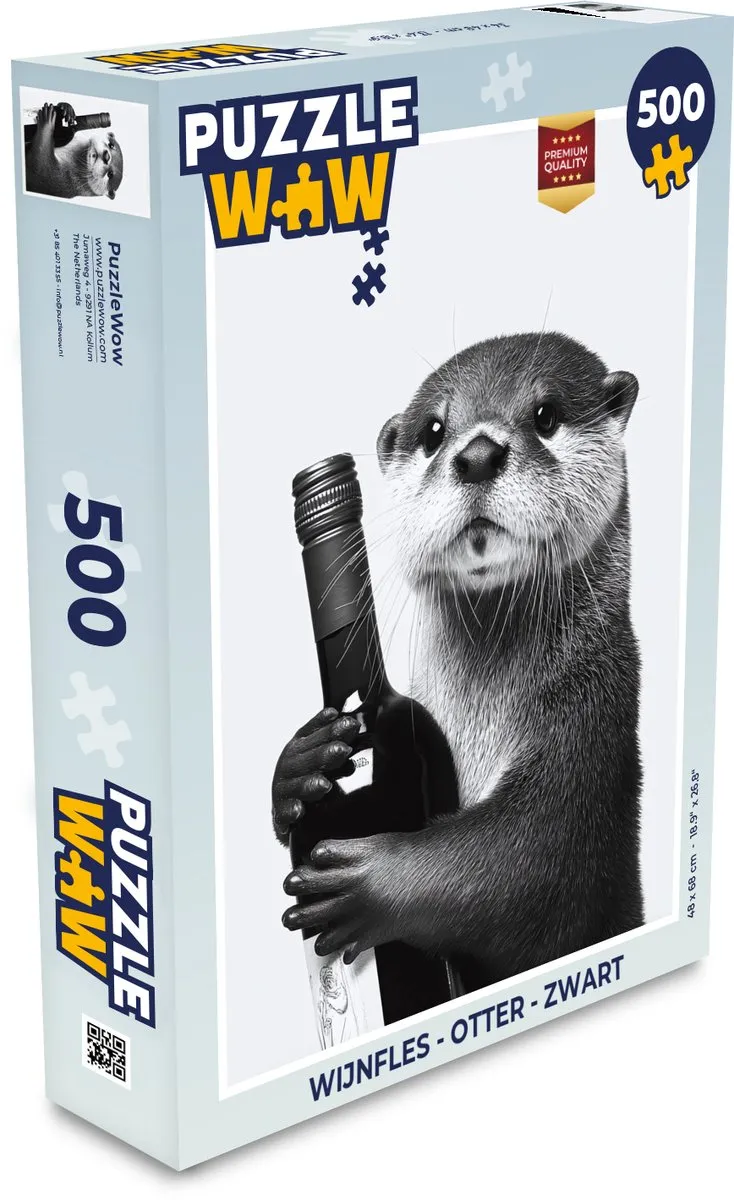 PuzzleWow Wijnfles Otter Legpuzzel 500 Stuks