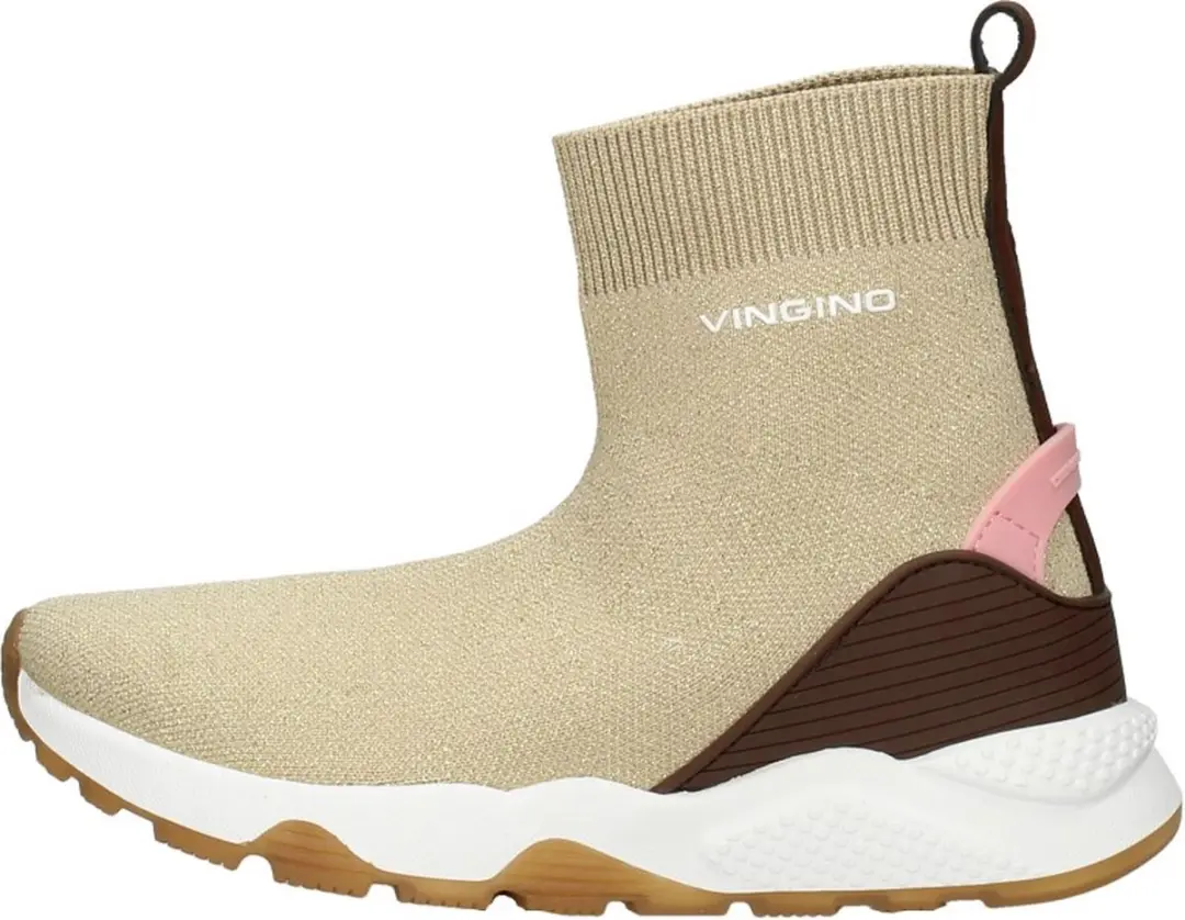 Vingino Gina Hoge Sneakers Meisjes - Beige - Maat 39 - afbeelding 2 van 6