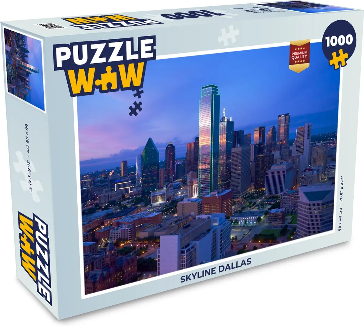 PuzzleWow Skyline Dallas Legpuzzel 1000 Stuks - Multicolor
