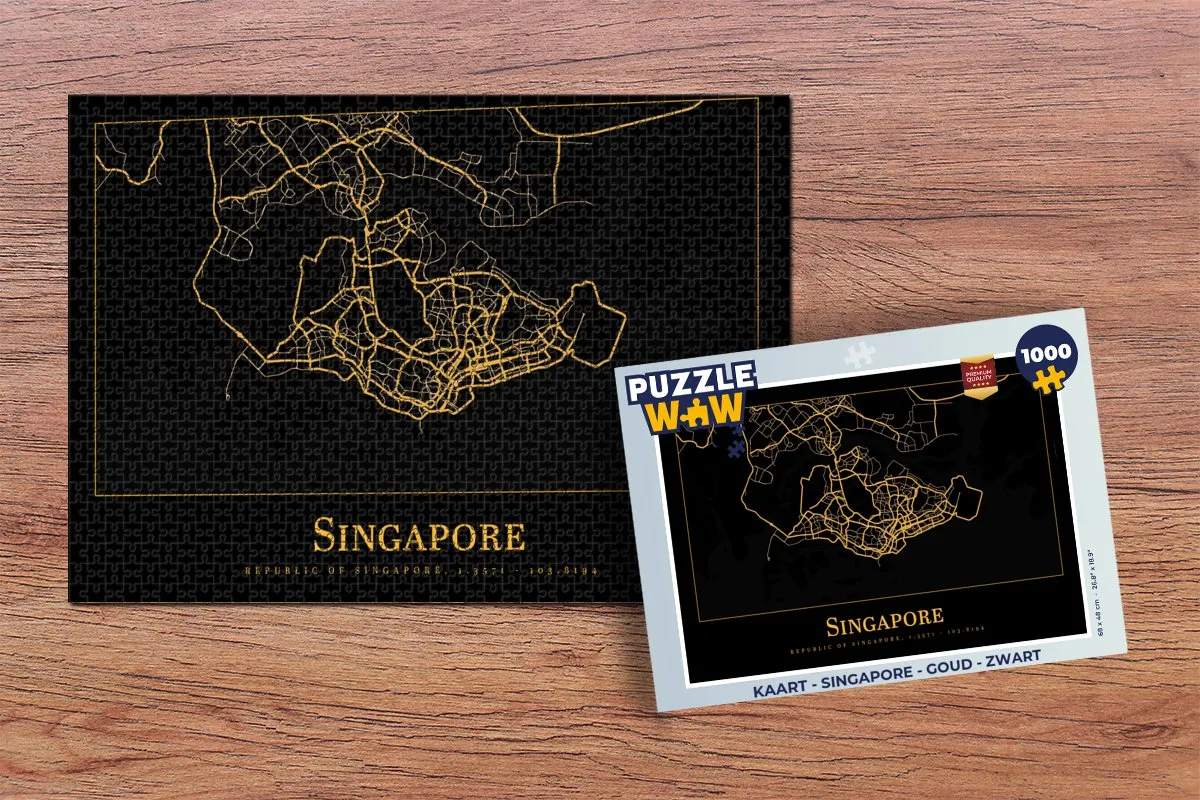 PuzzleWow Singapore Legpuzzel 1000 Stuks - Multicolor